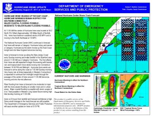 Icon of Hurricane Irene Update State Emerg Op Ctr Status
